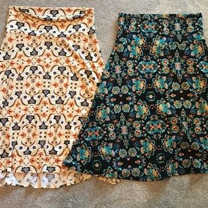 2 LuLaRoe Azure Skirts Medium